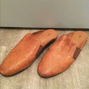 Frye slip on leather flats